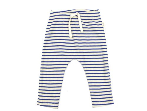Petit Piao deep cobalt/dark off white stribede bukser modal